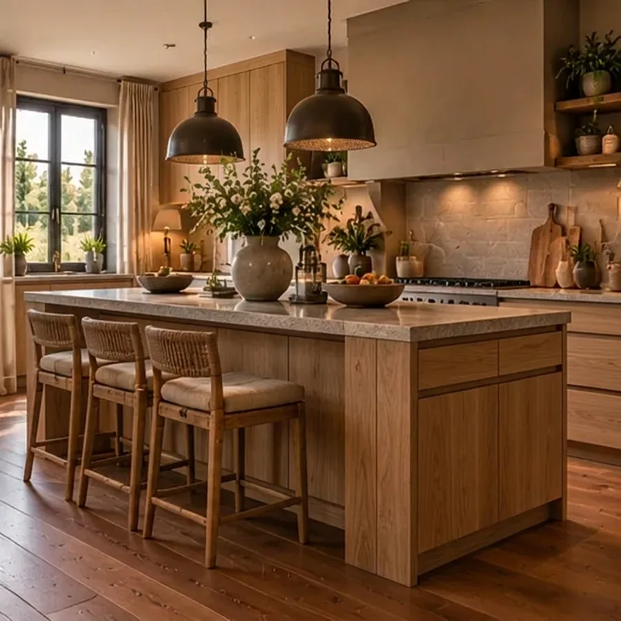 Landelijke keuken met fronten in eiken