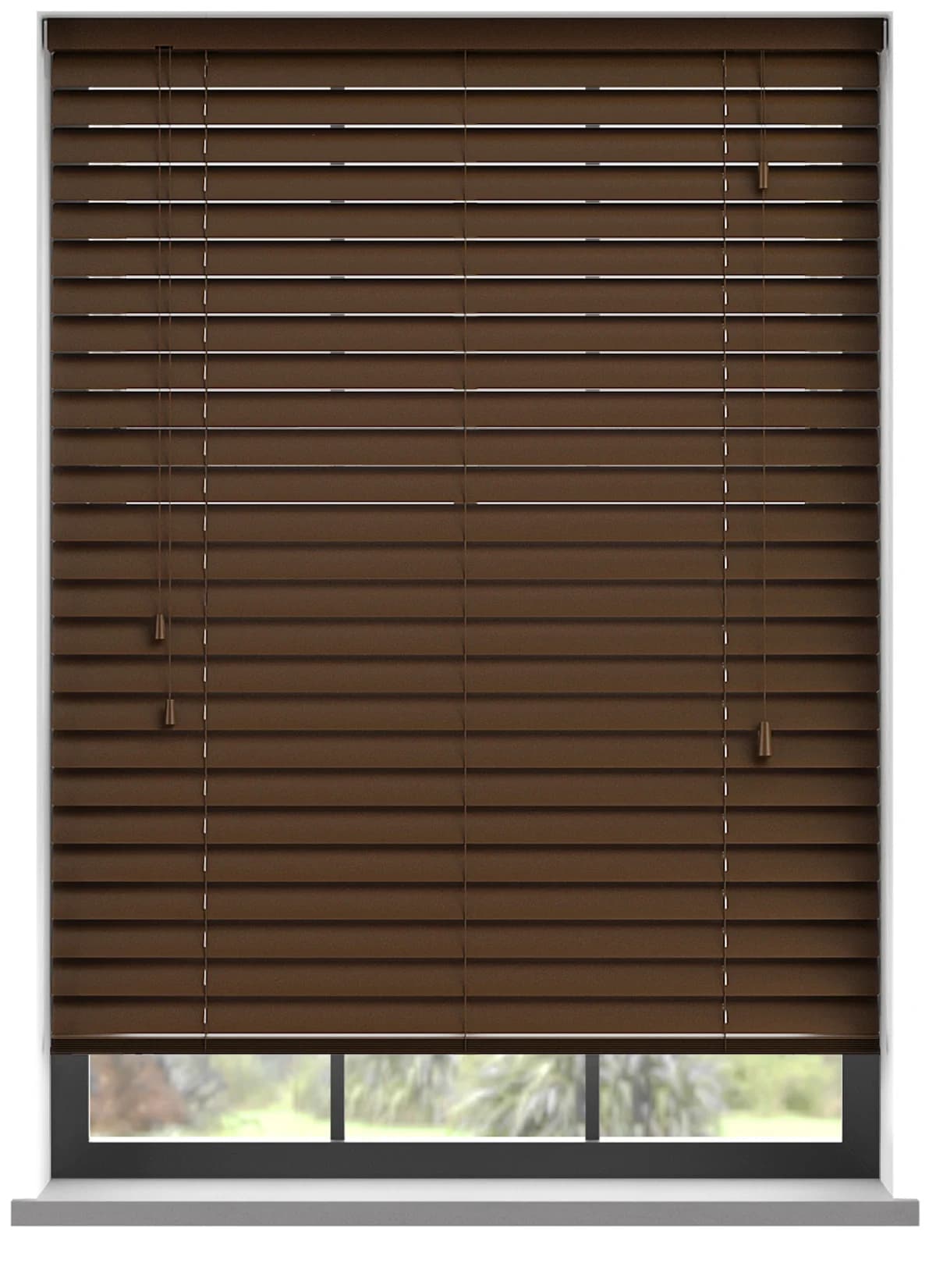 Aluminium jaloezie met koord - Bruin Mat