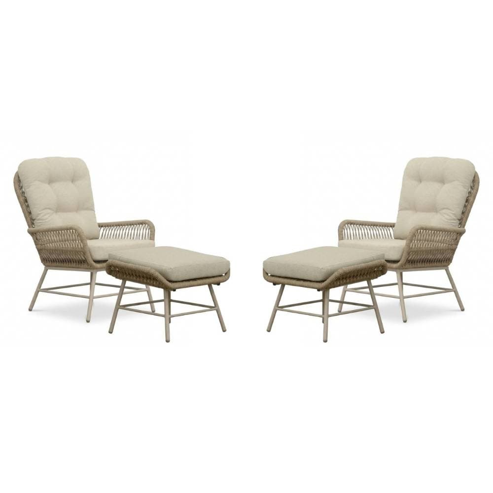Dex lounge balkonset 4-delig | touw + aluminium | Sandstone